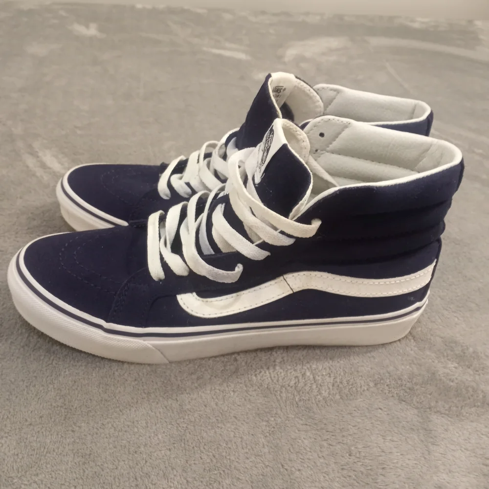 Vans Men's Blue and White High-Top Sneakers Size 7 - Picture 6 of 9